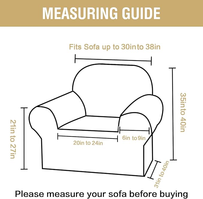 H.VERSAILTEX Jacquard Sofa Slipcover with Waterproof Seat Furniture Protector 1 Piece Stretch Sofa Covers with Elastic Bottom for Kids, Pets, Dog(Armchair, Grey)