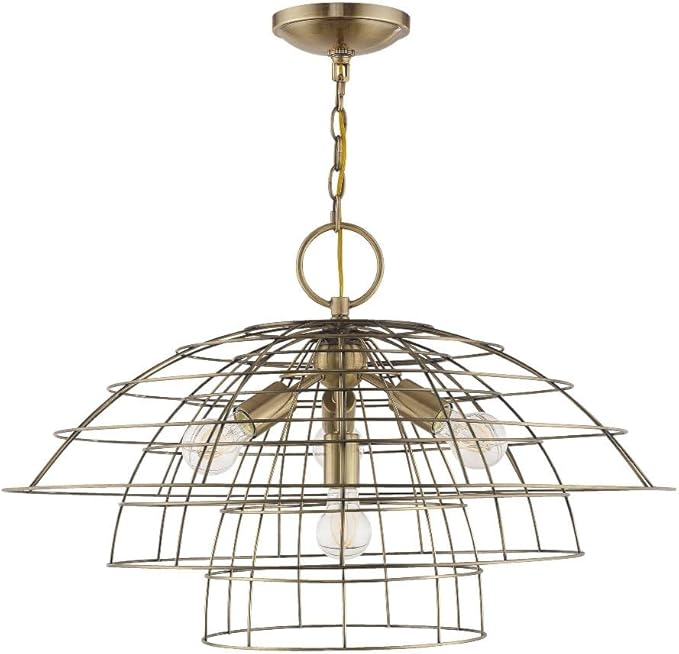 Livex Lighting 4 Lt Antique Brass Chandelier