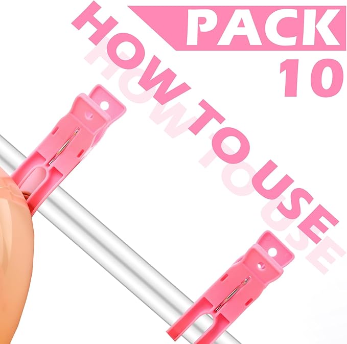 LemonRoad 10 Pack Large Balloon Arch Clips Plastic Transparent Backdrop Spring Clamps 3.5 Inch Heavy Duty Clip for Balloon Arch Kit Birthday Decoration Crafts Woodworking Photography Studios (Pink)