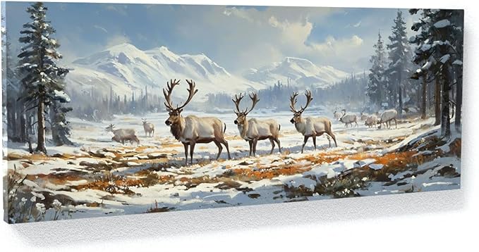 Sense Canvas Scandinavian Grazing Serenity 13 Canvas Art - Home Decor Wall Art Print Poster Painting Small 20x8 / 1.5"