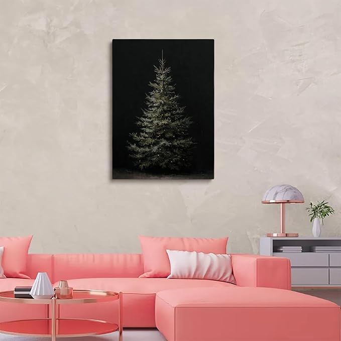 Moody Christmas Wall Art Prints,Dark Christmas Tree Poster,Rustic Winter Decor,Holiday Cottagecore Artwork,Dark Academia Winter Prints