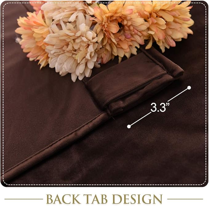 StangH Brown Living Room Curtains 94 inches Long Back Tab Thermal Insulated Blackout Drapes, Elegant Curtain Panels for Cozy & Warm Home Decor, W52 x L94, 2 Panels