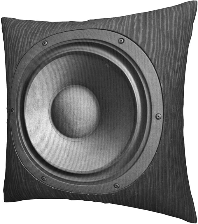 Speaker Pattern Pillow Covers 20x20 Inch Set of 2 Black Audio Bass Throw Pillow Cover Speaker Music Sound Square Pillowcase Cushion Cases for Home Couch Bed Sofa