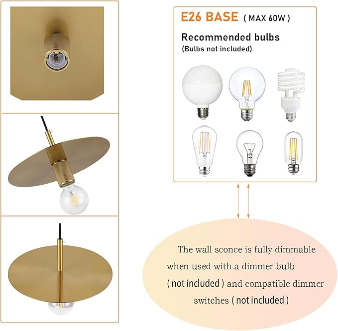 Modern Pendant Lighting Gold Farmhouse Pendant Light 11.81" Brushed Brass Dome Industrial Mid Century Knurled Texture Hanging Lamp Ceiling Light Fixture Kitchen Island Dinning Room Bedroom