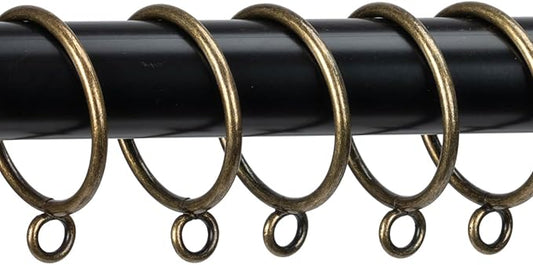 Curtain Rings with Eyelets Metal Eyelet Drapery Rings Inner Diameter 1Inch Curtain Rings for Hanging Pinch Pleat Curtain Pin Drape Hooks Bronze Zocang