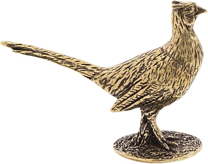Long Tailed Statue Vintage Style Rustic Desktop Ornament Sculpture Brass Figurine for Bookshelf Living Room