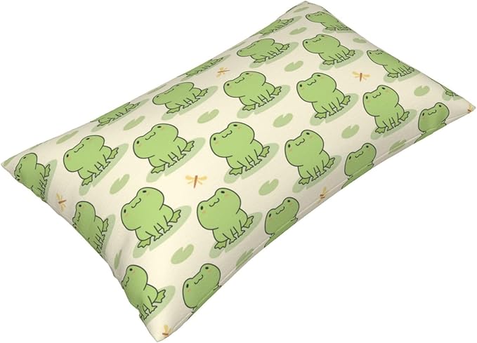Frog Pattern Lumbar Pillow Covers 12x20 Inch Set of 2 Cute Frogs Throw Pillow Cover Funny Cartoon Animal Pillowcase Cushion Cases for Home Couch Bed Sofa