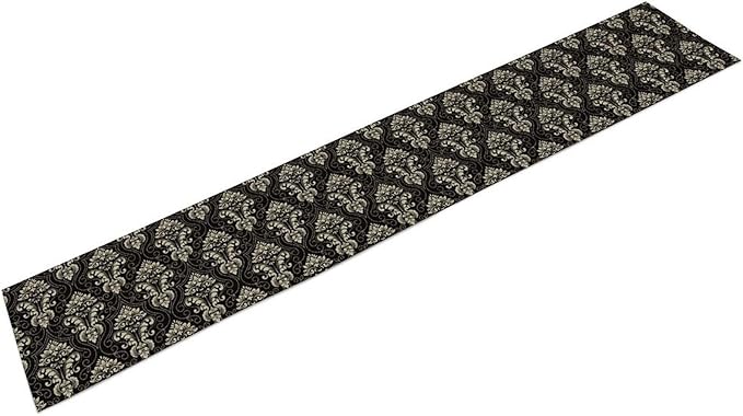 Vintage Black Damask Premium Table Runner Classic Palace Table Runner for Kitchen Dining Weddings Party Decor 13x36in