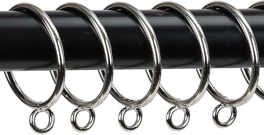 Curtain Rings with Eyelets Metal Eyelet Drapery Rings Inner Diameter 1.25Inch Curtain Rings for Hanging Pinch Pleat Curtain Pin Drape Hooks Silver Zocang