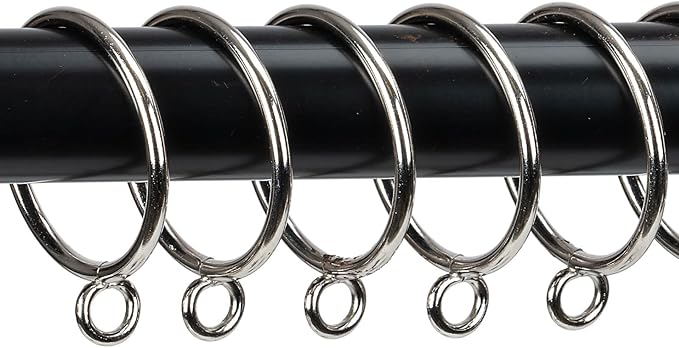 Curtain Rings with Eyelets Metal Eyelet Drapery Rings Inner Diameter 1.5Inch Curtain Rings for Hanging Pinch Pleat Curtain Pin Drape Hooks Silver Zocang