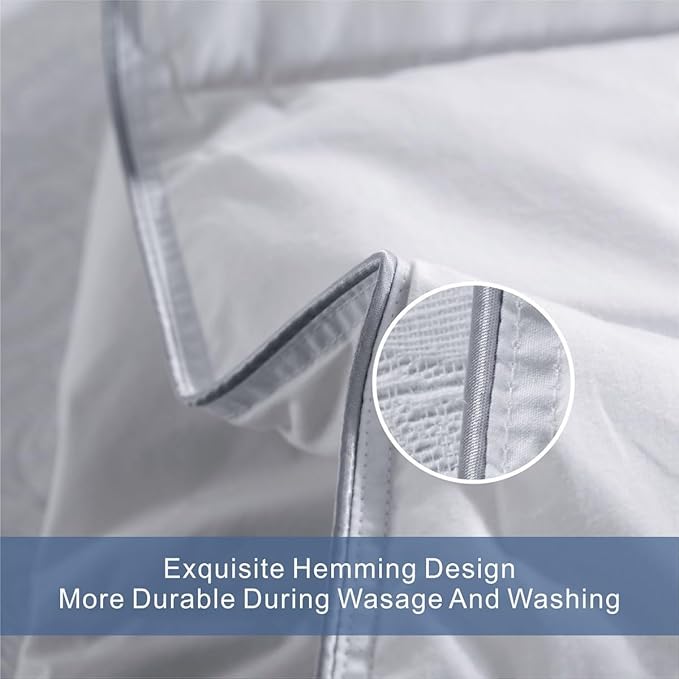 MAPLE DOWN Super King Plus Size Comforter Duvet Insert-Down Alternative Comforter Quilted with Corner Tabs-Lightweight Fluffy Breathable Machine Washable (White, 128“x120“)