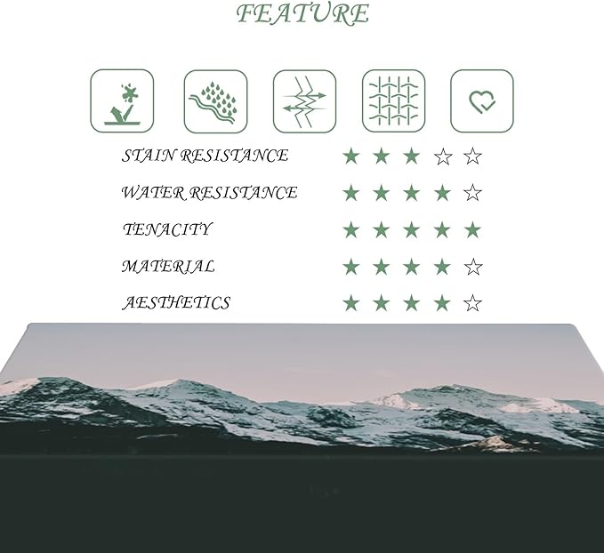 60x120 Inch Nature Rectangular Tablecloth Clear Sky Snow Mountain Table Cloth Waterproof Durable Table Cover for Picnic Indoor Bedroom Decor