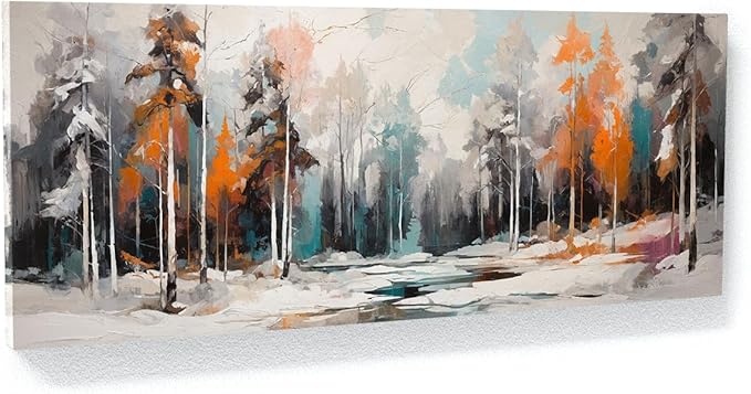 Sense Canvas Scandinavian Frost 100 Canvas Art - Home Decor Wall Art Print Poster Painting Medium 30x12 / 1.5"
