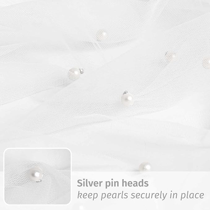 WELTRXE Pearl Table Runner 120 Inch 10FT, White Gauze Table Runners, Rustic Boho for Holiday Wedding Decor, Home Party ,Baby Shower, Birthday Party