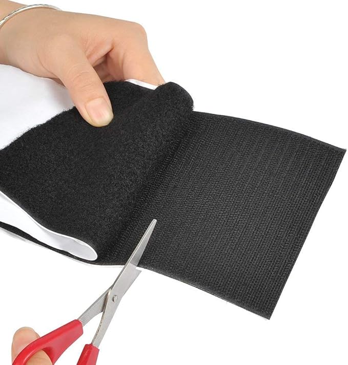 11CM (4.3 Inch) Wide 2 M Long High Temperature Hook and Loop Tape with Resistance Adhesive Nylon Fabric Fastener for Couch Cushions, Guitar Pedal, Cable Management and Crafts Projects
