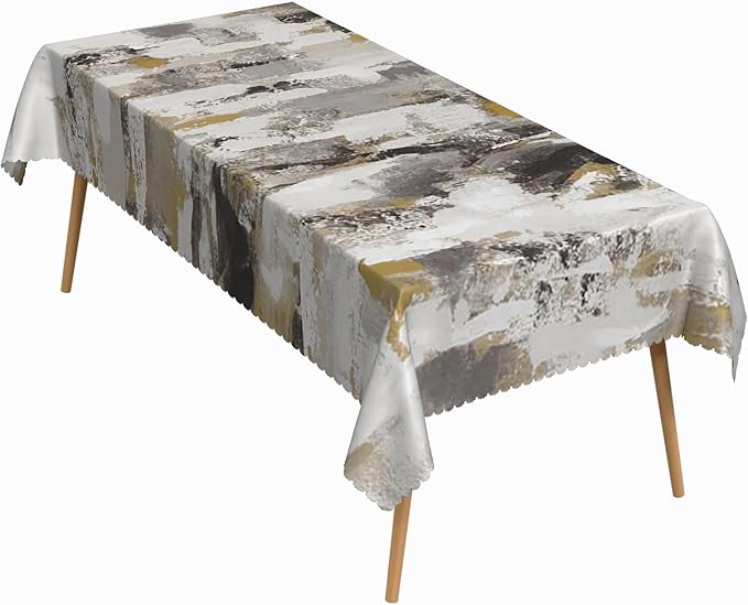70x120 Inch Oil Painting Rectangular Tablecloth Grunge Modern Art Table Cloth Waterproof Durable Table Cover for Kitchen Dining Home Party Studio Decor