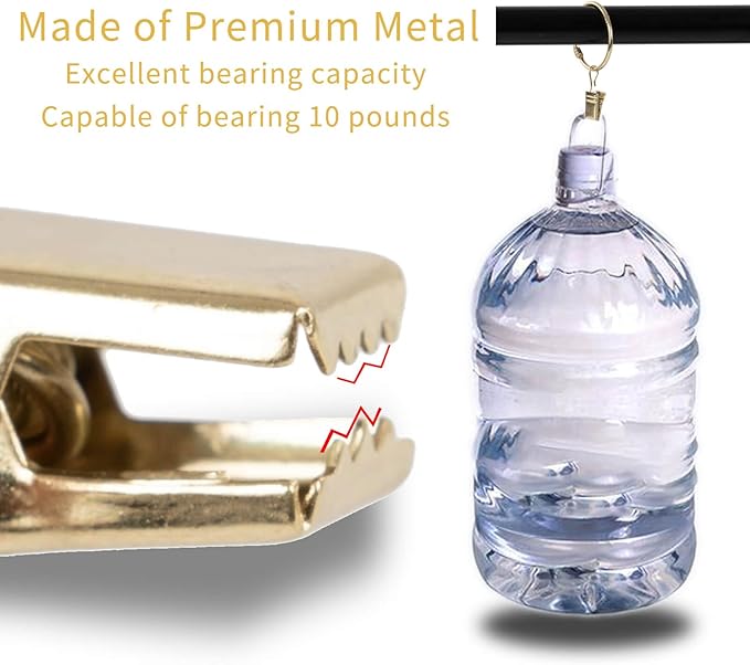 Openable Curtain Rings with Clips,1.5inch Inner Diameter,Heavy Duty Rustproof Metal Decorative Vintage Drapery Rings Curtain Clips Rod Hangers Door Curtain and Shower Curtain Rings Gold Zocang