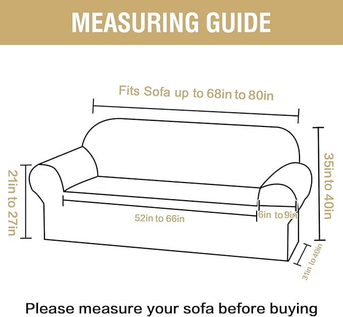 H.VERSAILTEX Jacquard Sofa Slipcover with Waterproof Seat Furniture Protector 1 Piece Stretch Sofa Covers with Elastic Bottom for Kids, Pets, Dog(Sofa, Sea Grass)