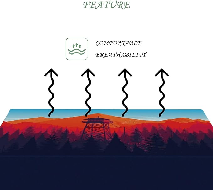 52x70 Inch Nature Rectangular Tablecloth Afterglow Sentry Tower Illustration Table Cloth Waterproof Durable Table Cover for Picnic Indoor Gaming Room Decor