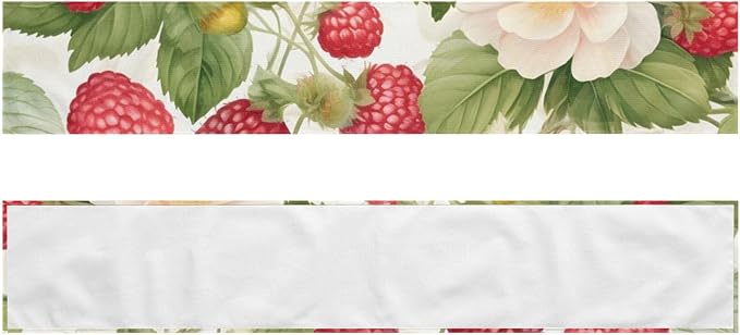 Strawberry Flower Table Runner 13x72 Inches Fruit Faux Linen for Kitchen Dining Table Decor Wedding Birthday Party Holiday Celebration