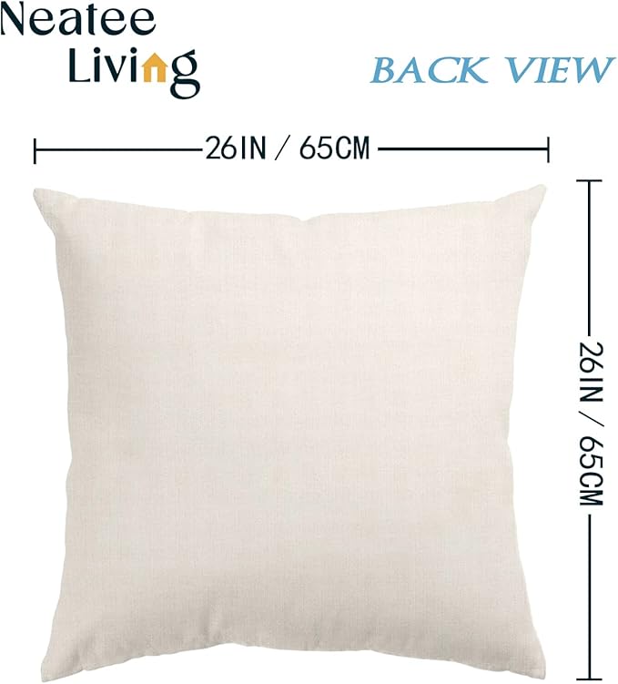 Merry Christmas Pillow Covers 26x26 Set of 4 Red Green Xmas Throw Pillow Covers Winter Holiday Pillow Covers Pillow Cases Home Outdoor Sofa Couch Cushion Covers for New Year(26 by 26)