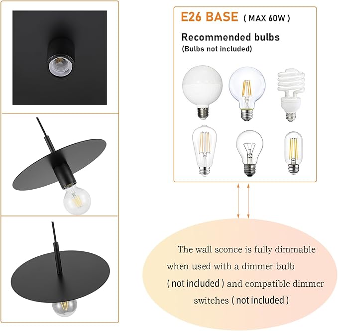 Modern Pendant Lighting Black Farmhouse Pendant Light with 11.81" Dome Industrial Mid Century Knurled Texture Hanging Lamp Ceiling Light Fixture Kitchen Island Dinning Room Bedroom