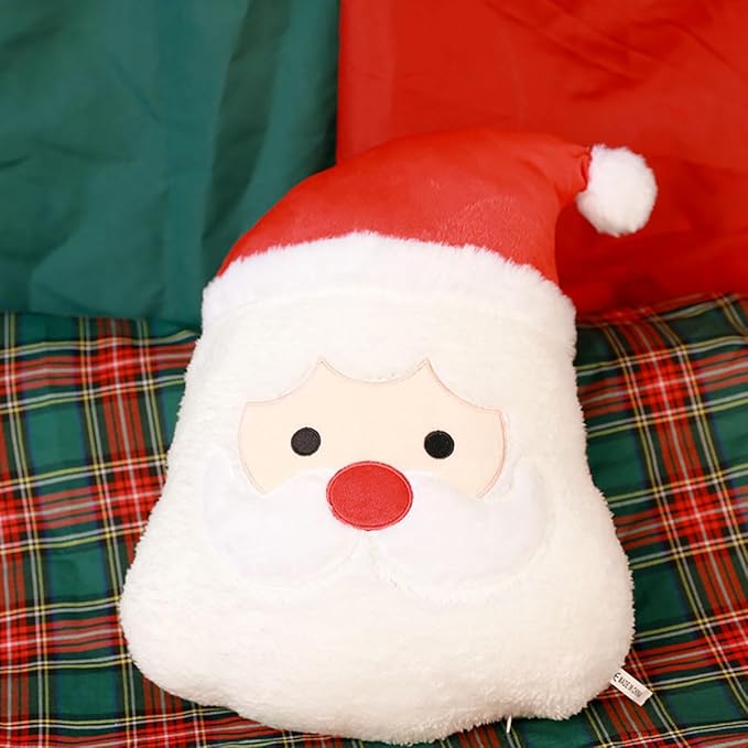 Christmas Plush Pillow Stuffed Santa Claus Plush Doll Toy, Cute Christmas Decoration Soft Birthday Gifts for Kids 15 Inch