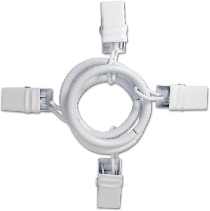 100 Pack Metal Curtain Rings with Clips, Drapery Clips with Rings, Drapes Rings 1 inch Inner Diameter, Fits Diameter 5/8 inch Curtain Rods, White