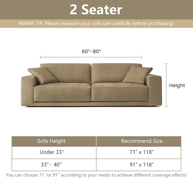 MYSKY HOME Sectional Couch Cover, Beige Lines Sofa Covers for Sectional Sofa L Shape Chenille Couch Protector for Dogs Pets Couch Throw Cover Washable Durable for Home Decor, 71" X118"