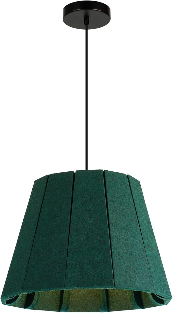 Pendant Light with Felt Lampshade, Modern Hanging Lamp Fixture, DIY Acoustic Pendant Light Chandeliers for Kitchen Island, Living Room, Dining Room, Bedroom, Office (D15.7"x11")