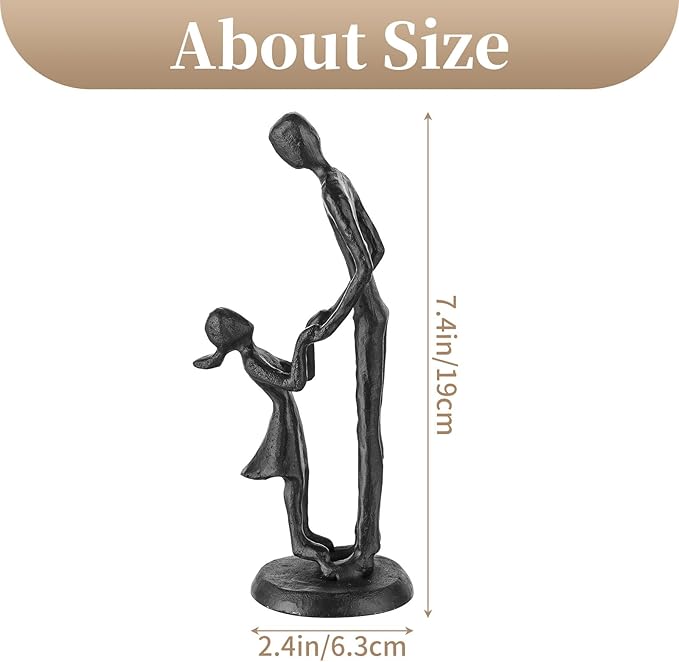 Sziqiqi Figurines Gifts for Father - Dad Daughter Iron Statues Father Daughter Love Sculpture Decoration for Fathers Day Wedding Christmas Birthday Gifts for Dad for Son Husband