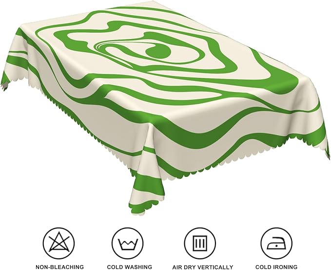 54x78inches Abstract Wavy Swirl Tablecloth Minimal Aesthetic Spiral Stripe Modern Art Table Cloth Washable and Wrinkle Free Fabric Table Cover for Kitchen Dining Room Living Room Home Decor