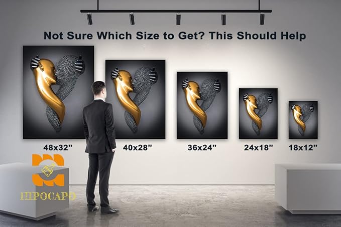 3D Metal Effect Wall Art - 3D Metal Art Wall, Modern Abstract Hug Lovers Painting Picture Poster Prints for Bathroom, Romantic Couple Living Room Canvas Wall Art Framed 28”x40”x1Pcs