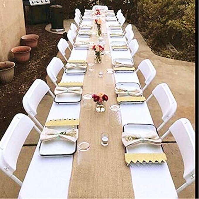 Jute Burlap Table Runner-12'' Wide x 10 Yards Long Burlap Fabric Roll Perfect for Weddings, Table-Runners, Decorations & Crafts.