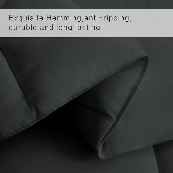 COHOME Premium Queen Size Comforter All Season Quilted Down Alternative Duvet Insert Breathable Reversible Design Luxury Hotel Warm Comforter with Anti-Clump Tech & 8 Tabs - Dark Grey（ 88''x88''）
