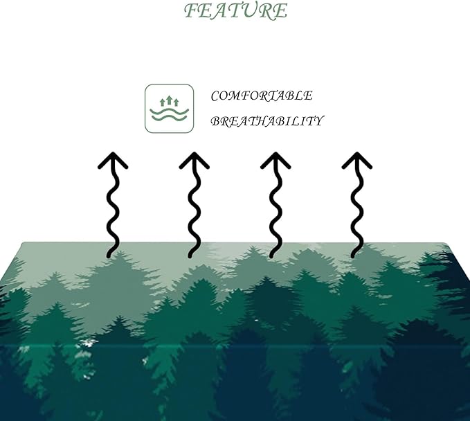 54x70 Inch Nature Rectangular Tablecloth Misty Pine Forest Silhouette Table Cloth Waterproof Durable Table Cover for Party Picnic Indoor Gaming Room Decor