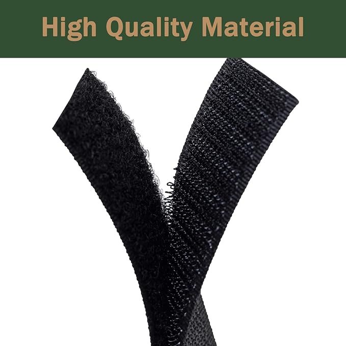 4 Inch Wide Hook and Loop Tape with Adhesive, Nylon Self Adhesive Heavy Duty Strips Fastener for Sofa, Keep Couch Cushions from Sliding，Keep Carpet in Place (Black, 9 Feet)