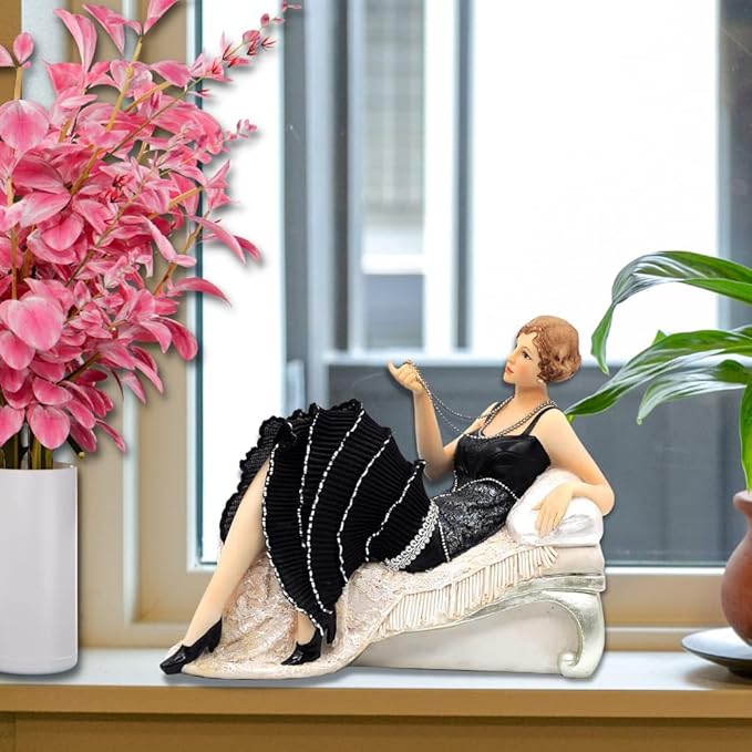 Comfy Hour Glamour Elegance Victorian Style Lady Collection Camille Lady Lying On Sofa Resin Art Figurine, 9-inch Height