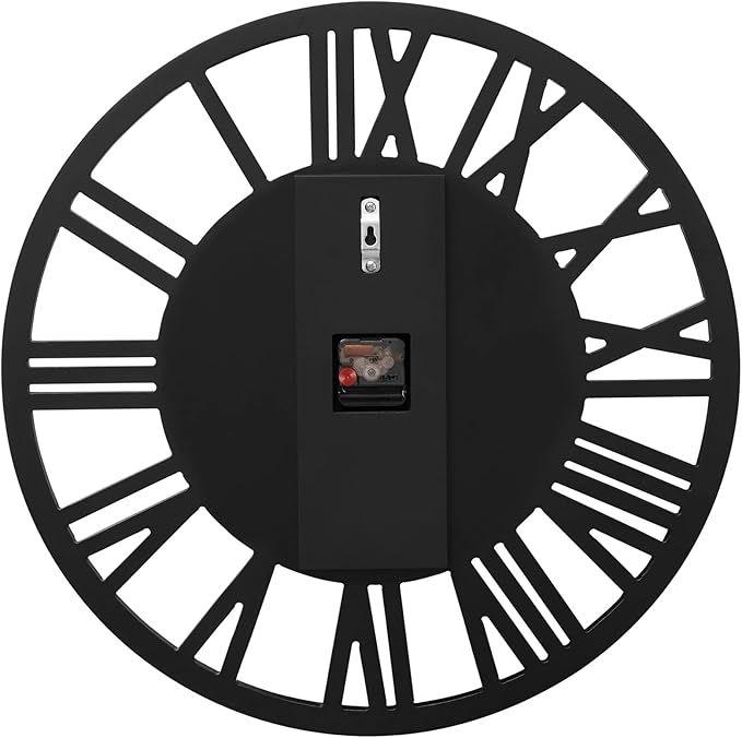 SHYFOY 18" Mirrored Wall Clock, Decorative Wall Clock with Roman Numerals, Living Room Wall Clocks, Kitchen Office Home Decor Battery Powered