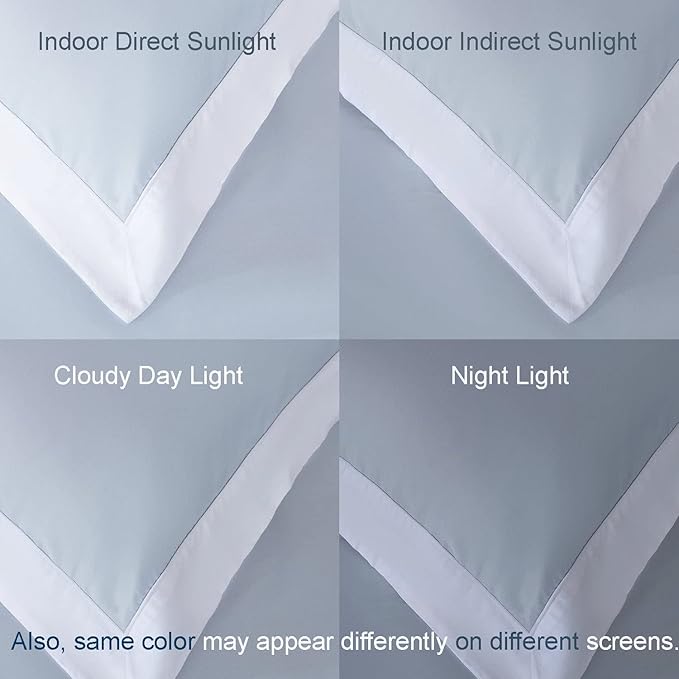 THE COTTON & SILK®️ 100% Luxury Long-Staple Cotton Duvet Cover Set - Soft & Breathable - Include 1 Duvet Cover with Corner Ties & Hidden Zipper, 2 Pillow Shams - White, Queen Size