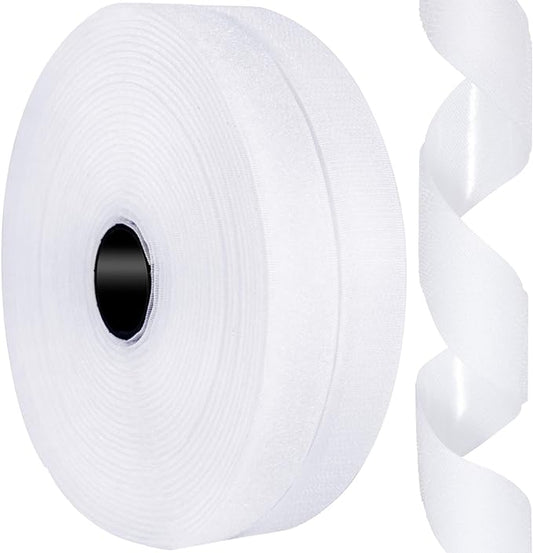 3/4 Inch x 26 Feet Hook and Loop Tape Sticky Back Fastener Roll, Nylon Self Adhesive Heavy Duty Strips Fastener for Home Office School Car and Crafting Organization