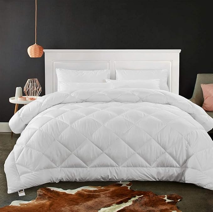 Cozynight Soft Comforter Super King Duvet Insert-Lightweight Down Alternative Comforter with Corner Tabs-Fluffy Breathable Machine Washable Reversible Comforters (White, 120"x120")