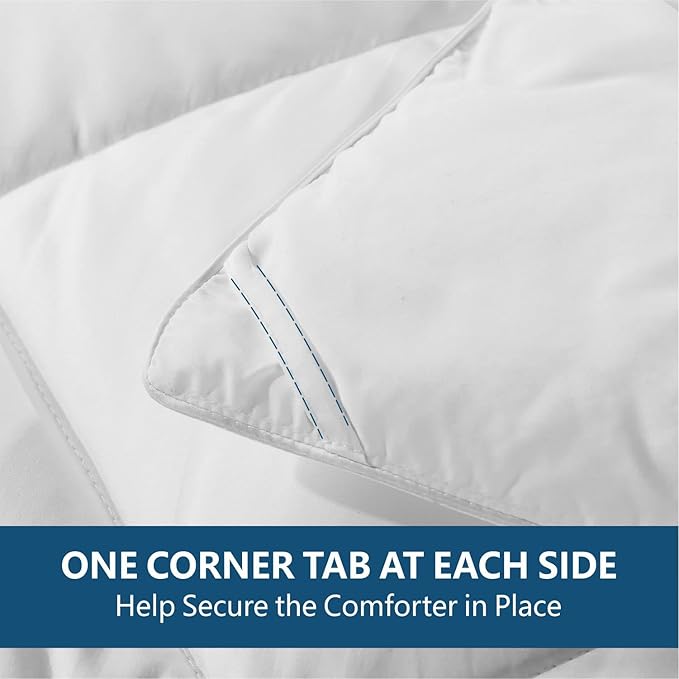 Cozynight Down Alternative Comforter Super King Comforters Duvet Insert with Corner Tabs-Breathable-Box Stitched Reversible Comforter (White, 120"x120")