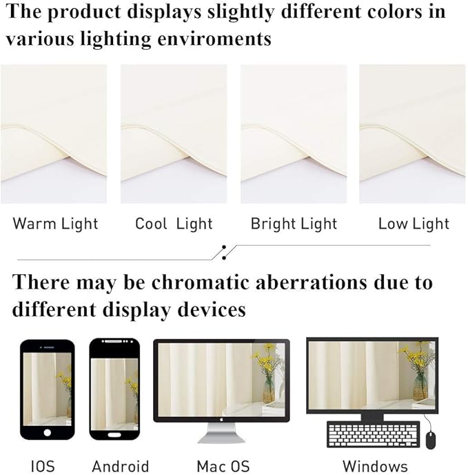 StangH Soft Ivory Velvet Curtains Elegant Decor Drapes for Wedding Backdrops, Solid Window Drapes Light Dimming for Baby Bedroom Back Tab Door Curtains for Dressing Room, W42x L90, 2 Panels