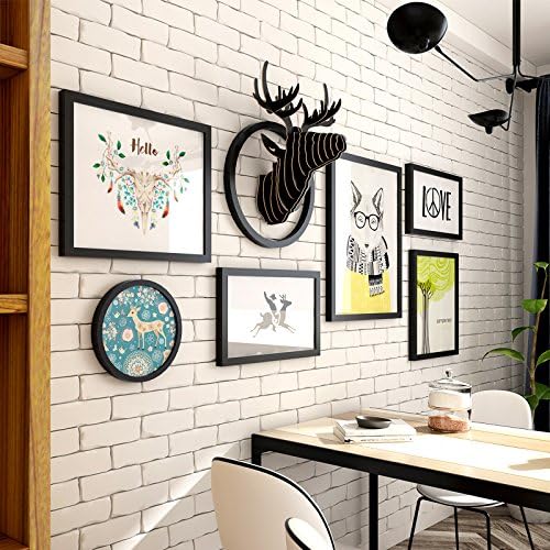Hooshing Deer Head Wall Decor Black Antlers Trophy Sculpture DIY 3D Puzzle Wall Decoration for Living Room Office