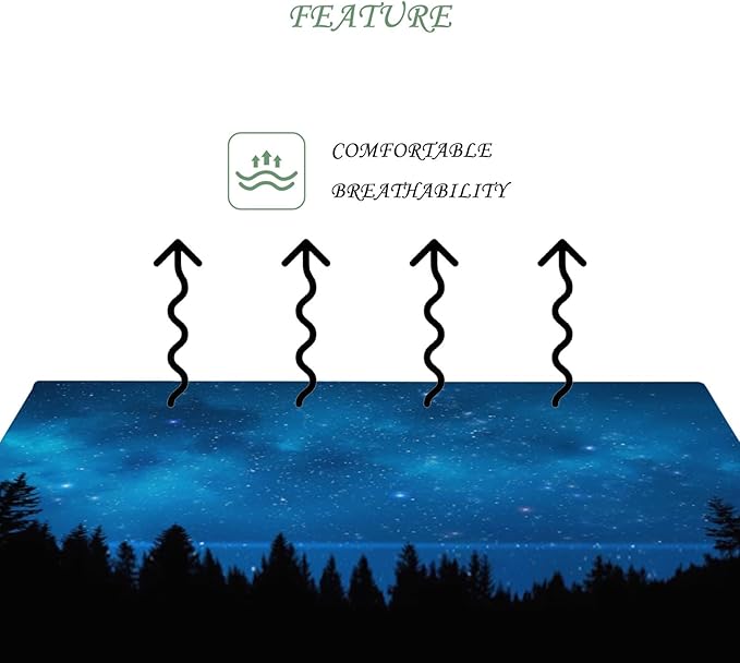 60x120 Inch Nature Rectangular Tablecloth Starry Sky Black Forest Table Cloth Waterproof Durable Table Cover for Picnic Indoor Home Gaming Room Decor