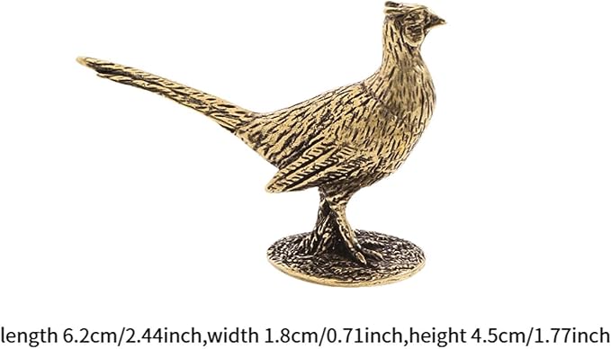Long Tailed Statue Vintage Style Rustic Desktop Ornament Sculpture Brass Figurine for Bookshelf Living Room