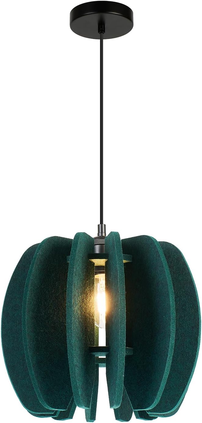 Pendant Light with Felt Lampshade, Modern Hanging Lamp Fixture, DIY Acoustic Pendant Light Chandeliers for Kitchen Island, Living Room, Dining Room, Bedroom, Office (D11.8"x10.2")