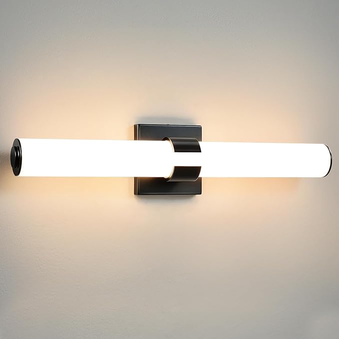 Black Vanity Lights for Bathroom, 22.8 Inch LED Vanity Light Modern Bathroom Light Fixtures, 18W Sconces Wall Lighting with Acrylic Shade for Mirror Bedroom Living Room Hallway 3000K