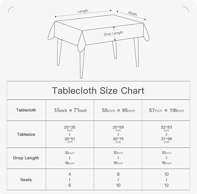 BALCONY & FALCON Gingham Table Cloth Rectangle – Machine Washable Wrinkle-Free Buffalo Checkered Tablecloth for 6ft 8ft Tables, Outdoor Picnic, Party, Kitchen Dining Decor (Green White, 55x71 Inch)